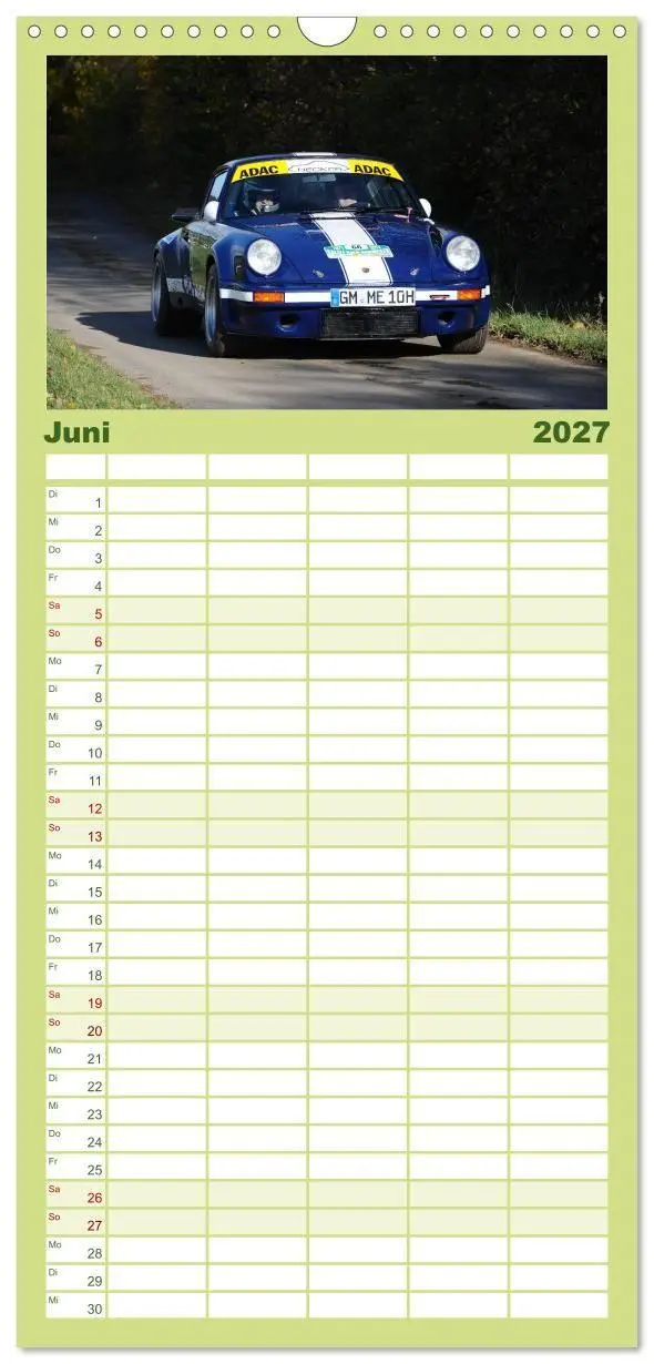 Bild: 9783594326787 | Familienplaner 2027 - Bergrennen und Rallye im Porsche mit 5...