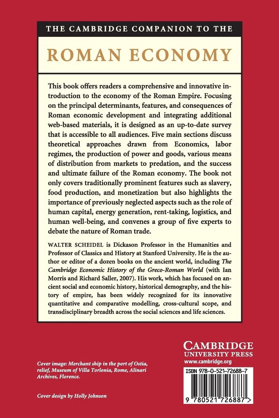 Rückseite: 9780521726887 | The Cambridge Companion to the Roman Economy | Walter Scheidel | Buch