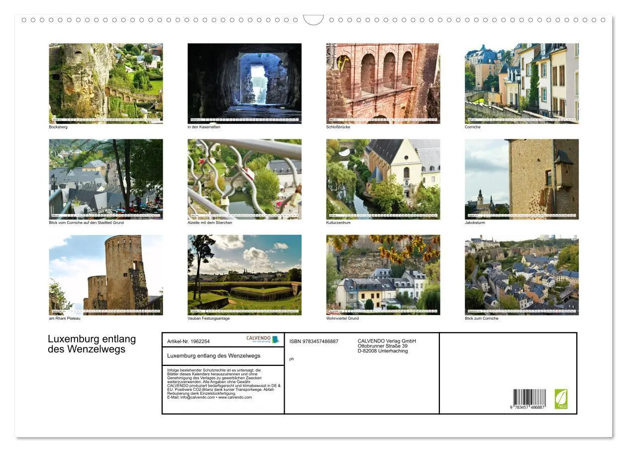 Bild: 9783457486887 | Luxemburg entlang des Wenzelwegs (Wandkalender 2026 DIN A2 quer),...