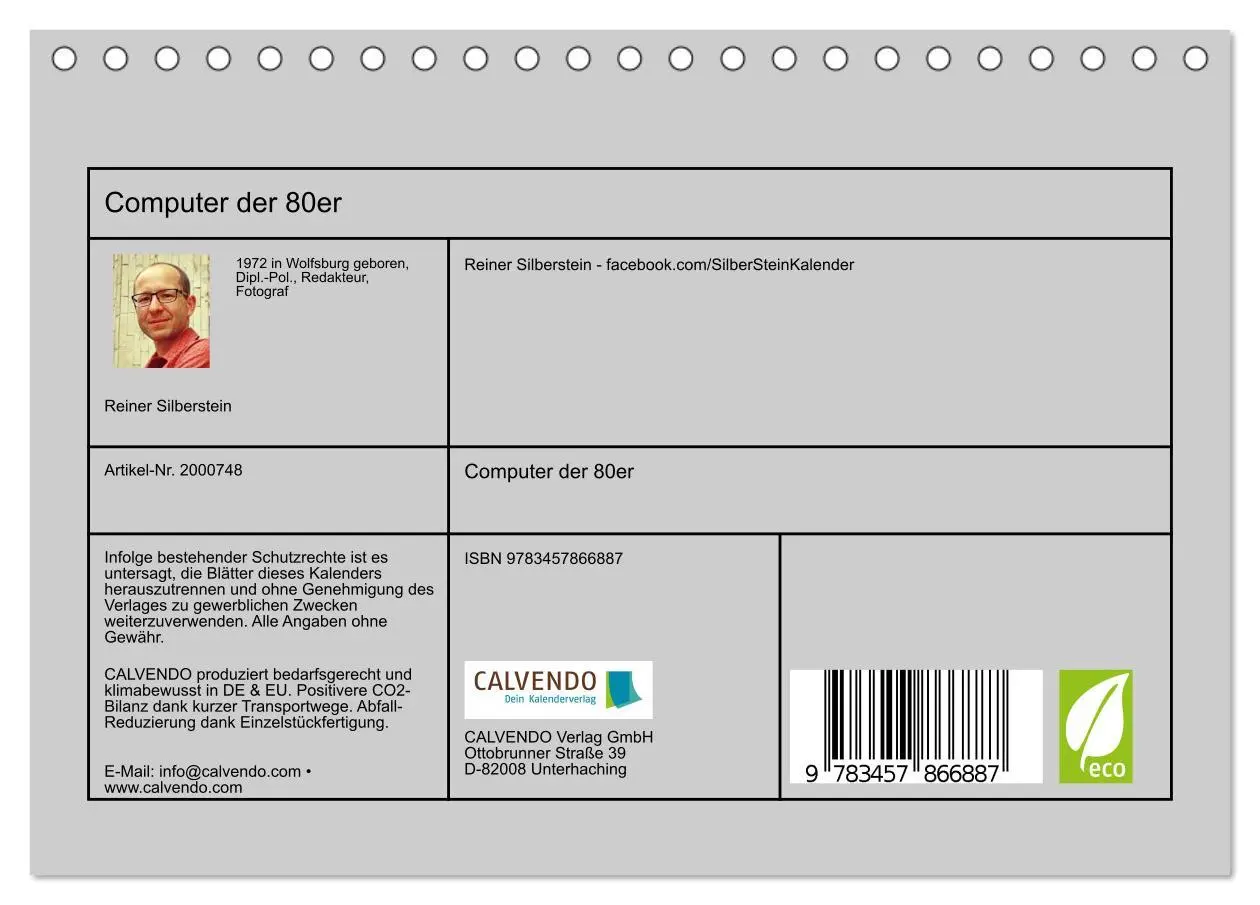 Bild: 9783457866887 | Computer der 80er (Tischkalender 2026 DIN A5 quer), CALVENDO...