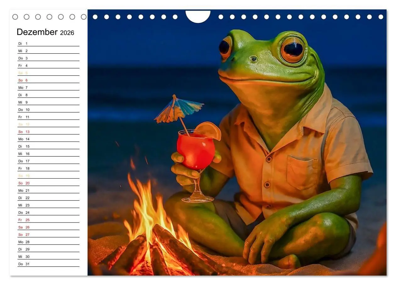Bild: 9783516716887 | Frosch am Strand - Sommer, Sonne, grüne Haut (Wandkalender 2026 DIN...