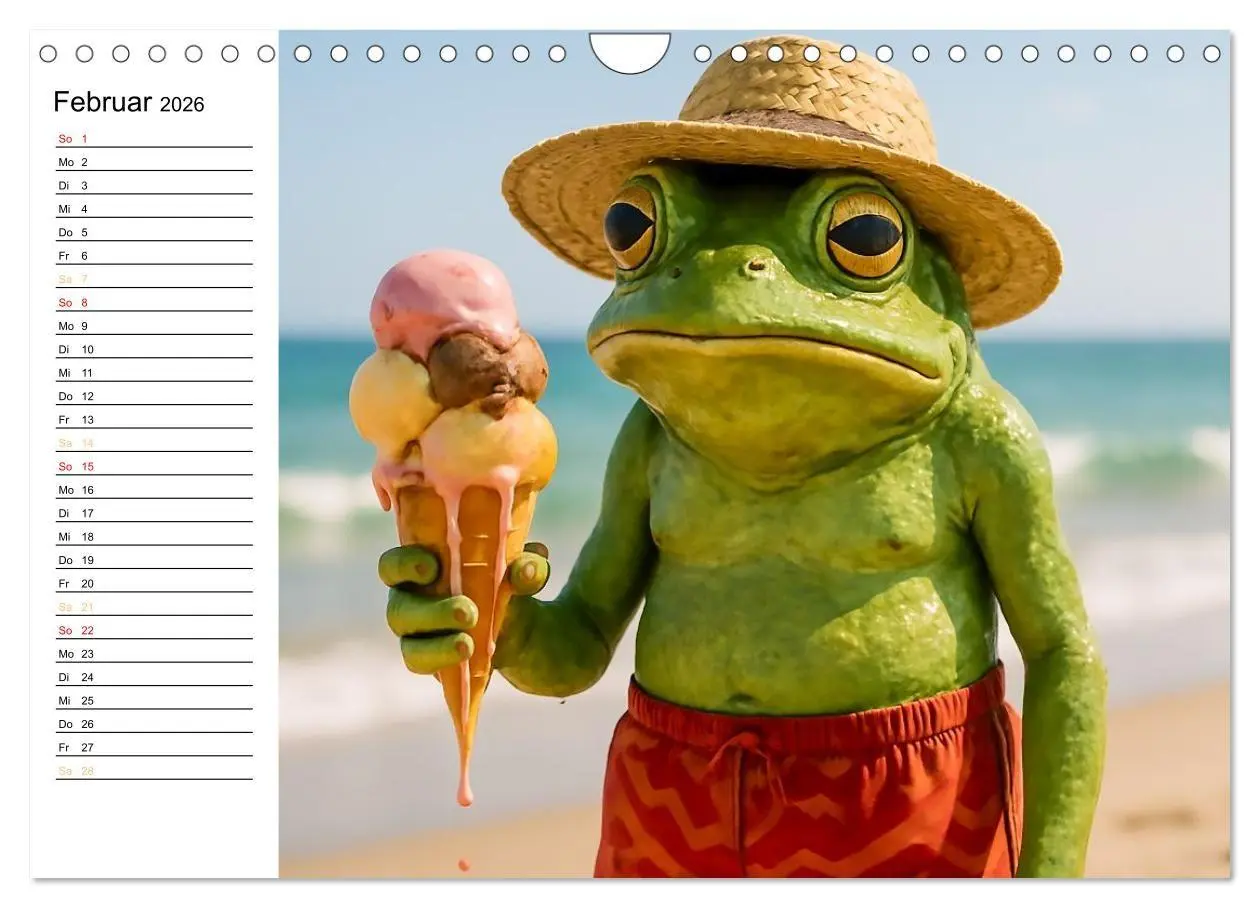 Bild: 9783516716887 | Frosch am Strand - Sommer, Sonne, grüne Haut (Wandkalender 2026 DIN...