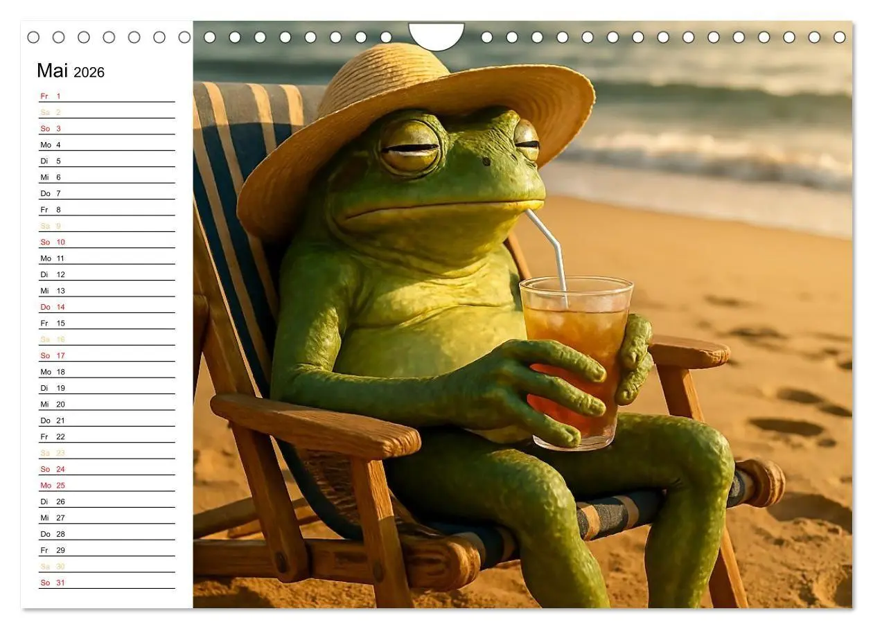 Bild: 9783516716887 | Frosch am Strand - Sommer, Sonne, grüne Haut (Wandkalender 2026 DIN...