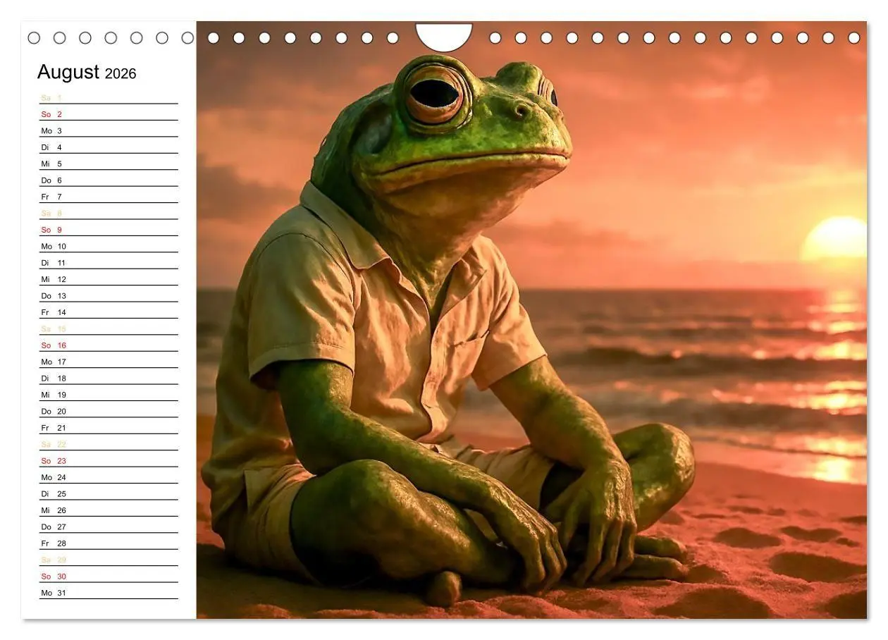 Bild: 9783516716887 | Frosch am Strand - Sommer, Sonne, grüne Haut (Wandkalender 2026 DIN...
