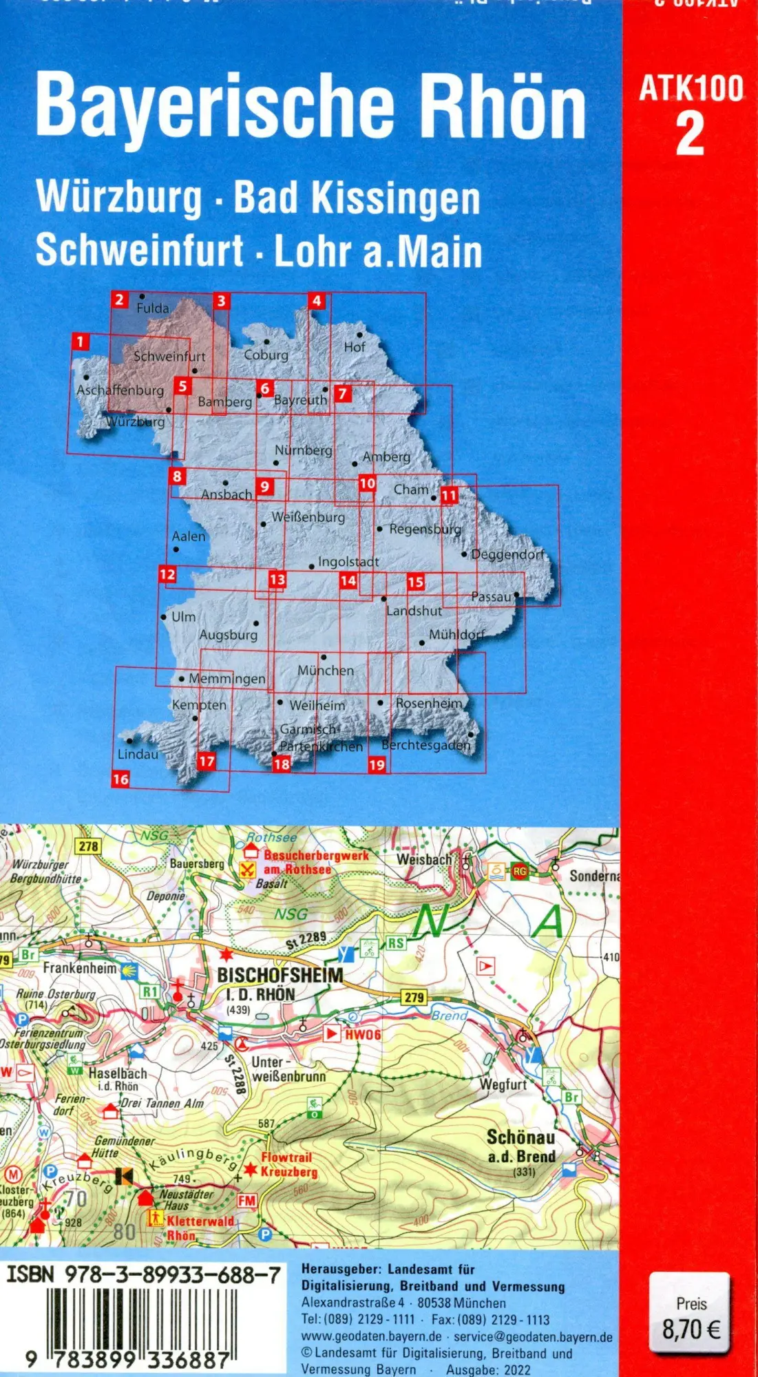 Bild: 9783899336887 | Bayerische Rhön 1:100 000 | Digitalisierung | (Land-)Karte | Deutsch