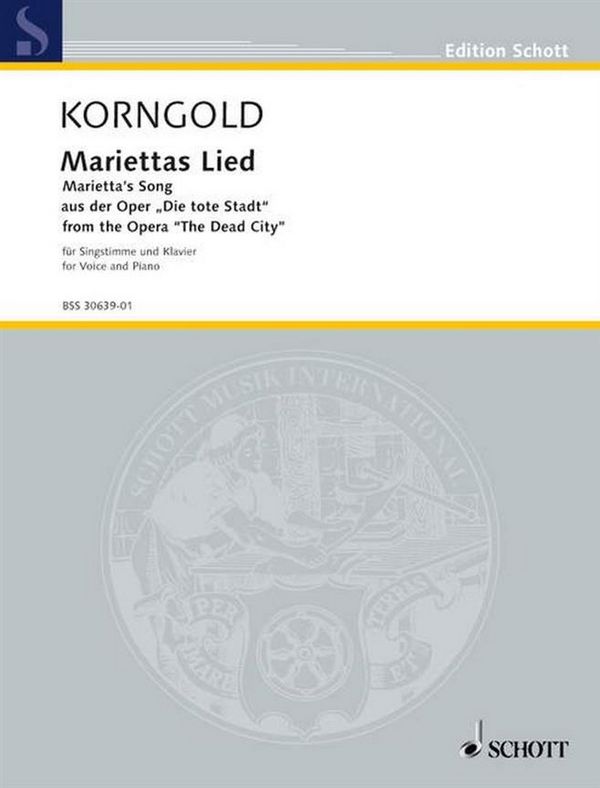 Cover: 9790001106887 | Marietta's Song op. 12 | from the opera The Dead City | Korngold