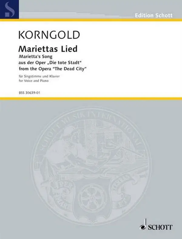 Cover: 9790001106887 | Marietta's Song op. 12 | from the opera The Dead City | Korngold