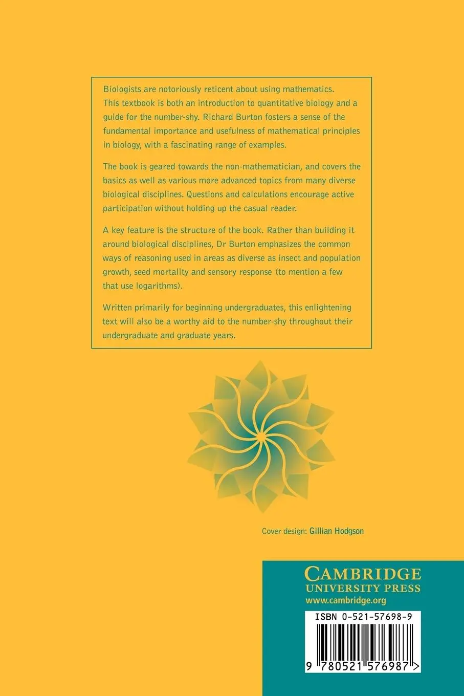 Rückseite: 9780521576987 | Biology by Numbers | An Encouragement to Quantitative Thinking | Buch