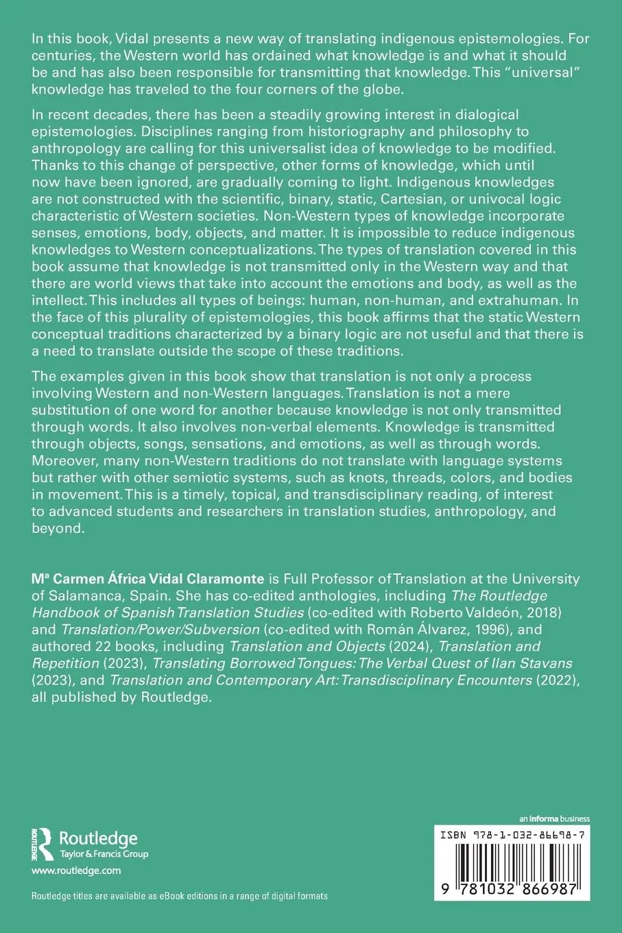 Rückseite: 9781032866987 | Translating Indigenous Knowledges | Toward a Sensuous Translation
