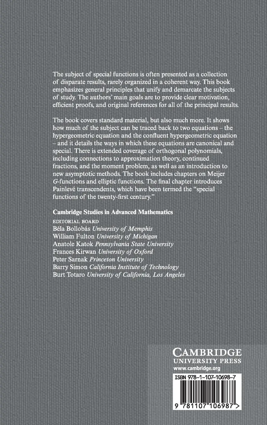 Rückseite: 9781107106987 | Special Functions and Orthogonal Polynomials | Richard Beals (u. a.)