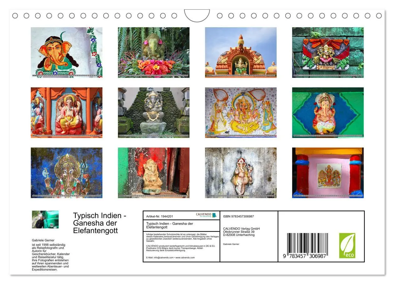 Bild: 9783457306987 | Typisch Indien - Ganesha der Elefantengott (Wandkalender 2026 DIN...