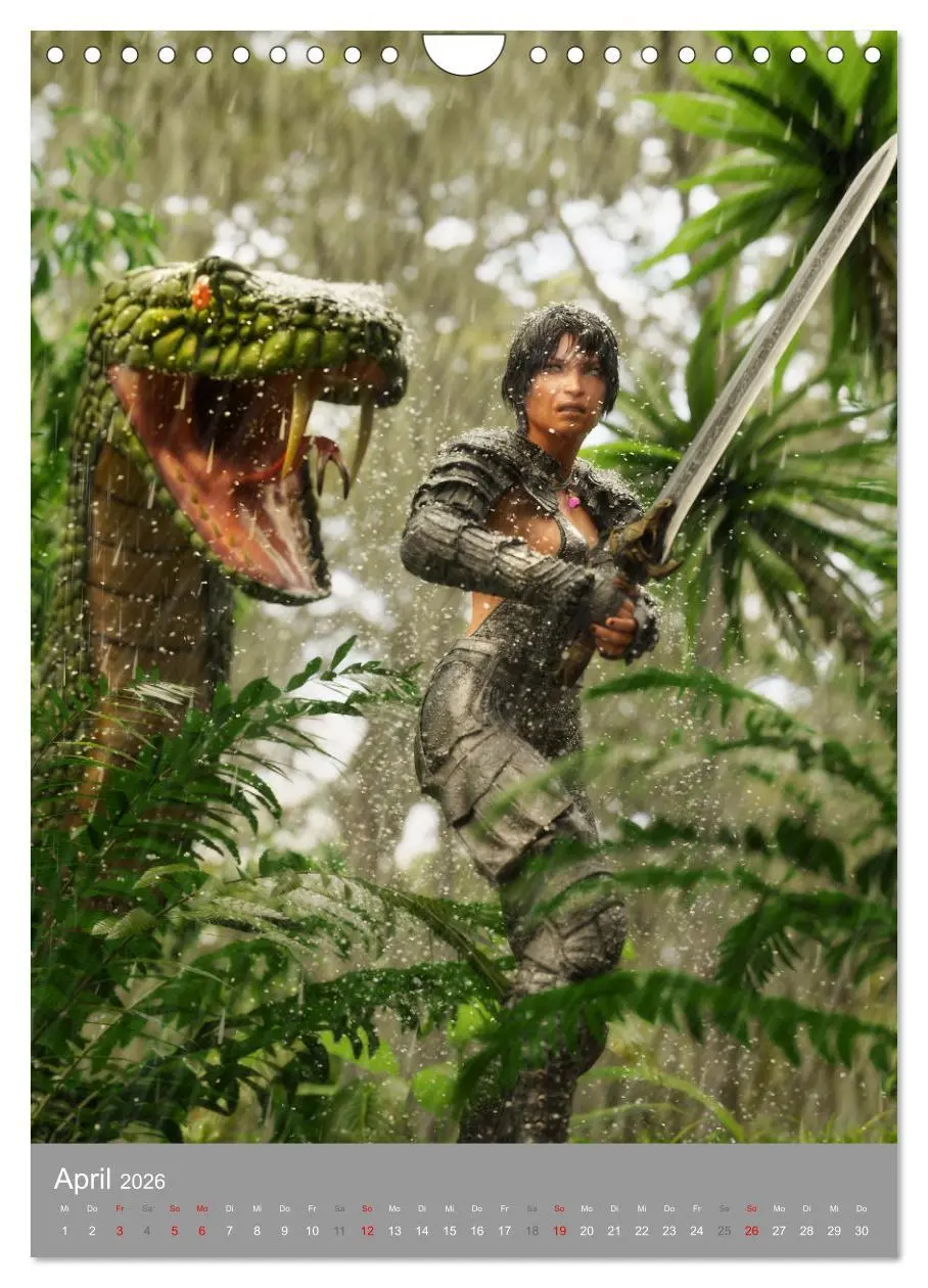 Bild: 9783516326987 | Fantasy Kriegerinnen (Wandkalender 2026 DIN A4 hoch), CALVENDO...
