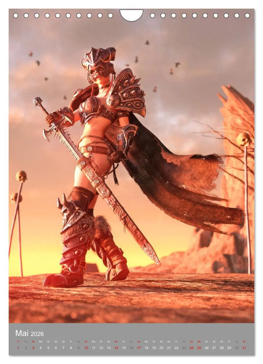 Bild: 9783516326987 | Fantasy Kriegerinnen (Wandkalender 2026 DIN A4 hoch), CALVENDO...