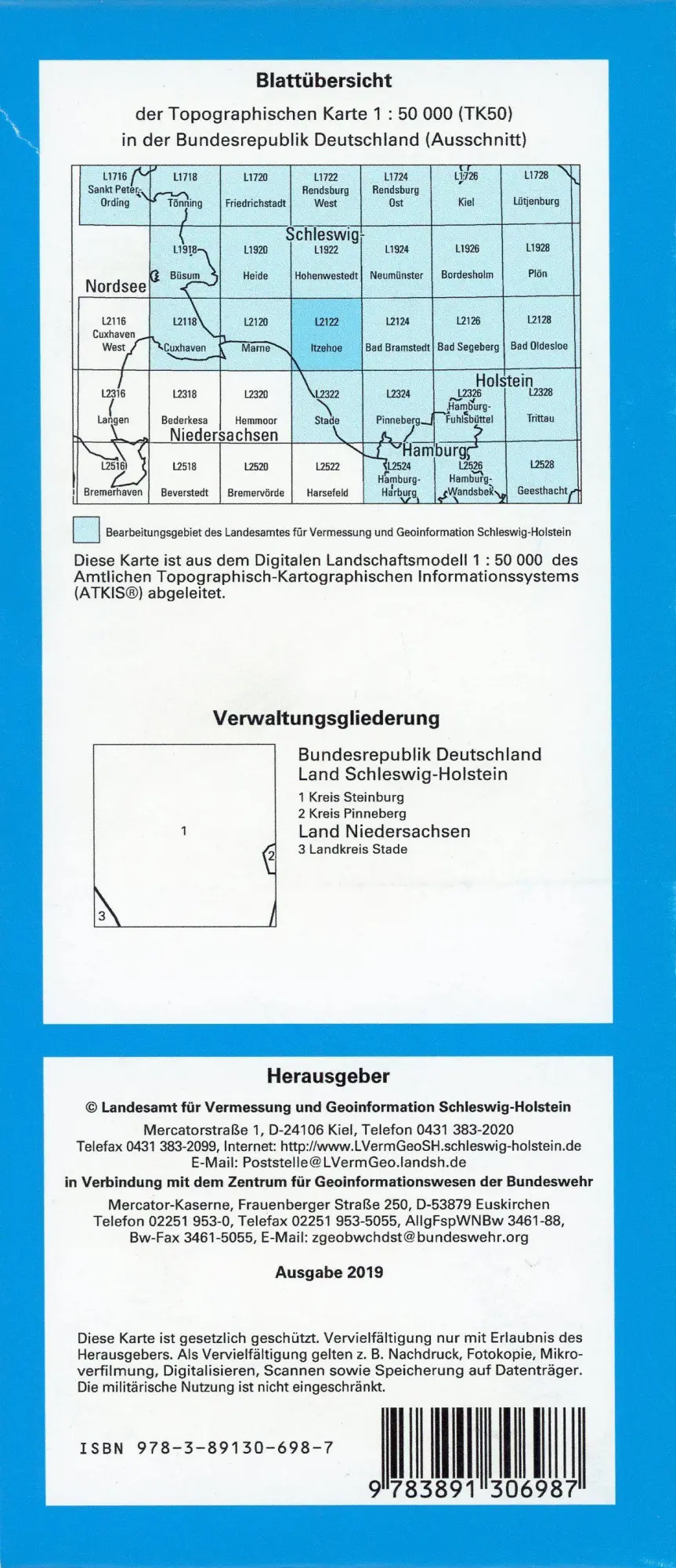 Bild: 9783891306987 | Itzehoe 1 : 50 000 | (Land-)Karte | Deutsch | 2019 | EAN 9783891306987