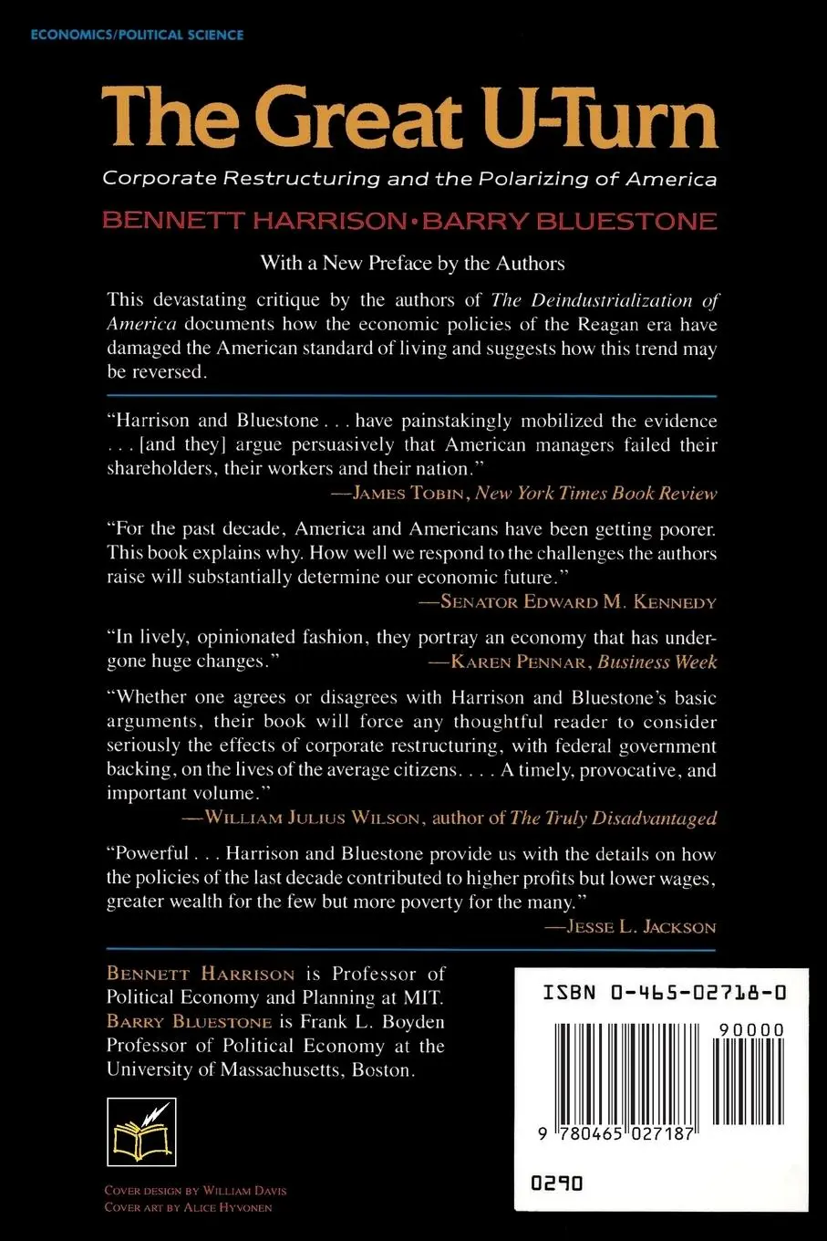 Rückseite: 9780465027187 | The Great U-turn | Barry Bluestone (u. a.) | Taschenbuch | Englisch
