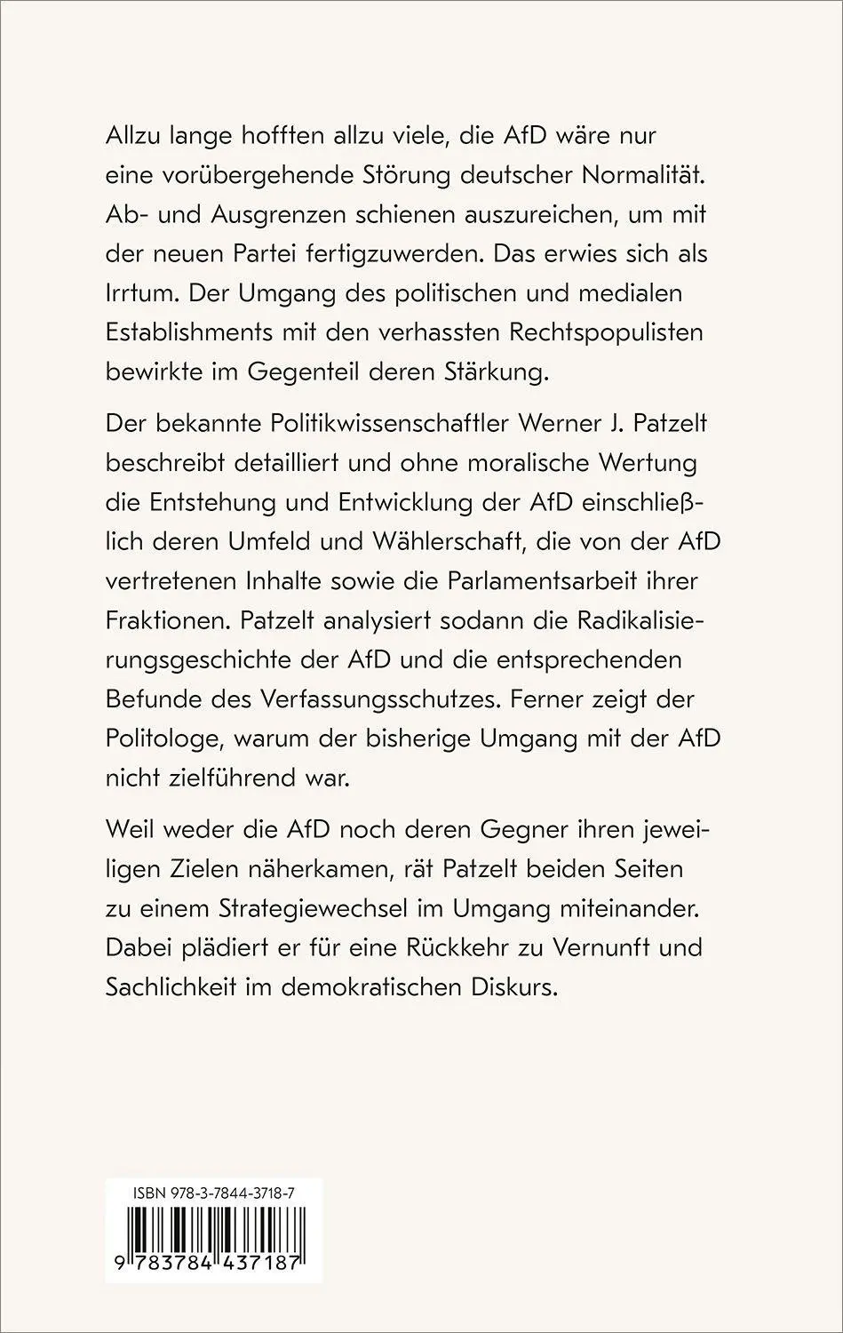 Bild: 9783784437187 | Deutschlands blaues Wunder | Die AfD und der Populismus | Patzelt