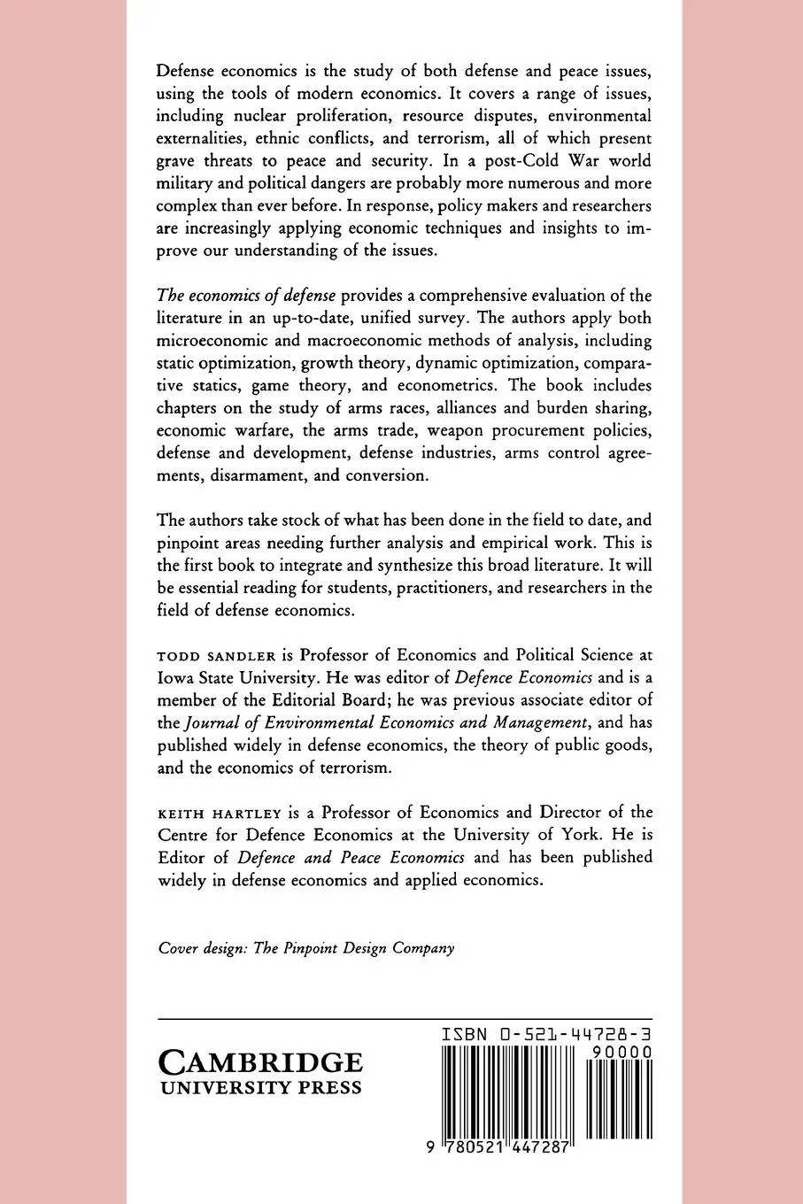 Rückseite: 9780521447287 | The Economics of Defense | Todd Sandler (u. a.) | Taschenbuch | 1995
