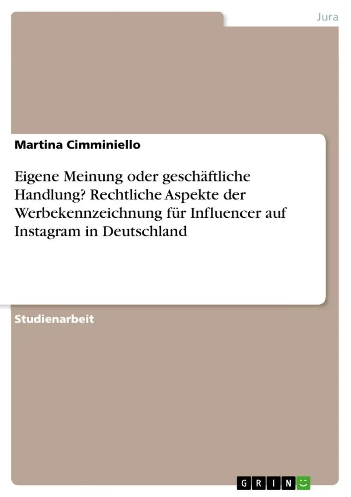 Cover: 9783346397287 | Eigene Meinung oder geschäftliche Handlung? Rechtliche Aspekte der...