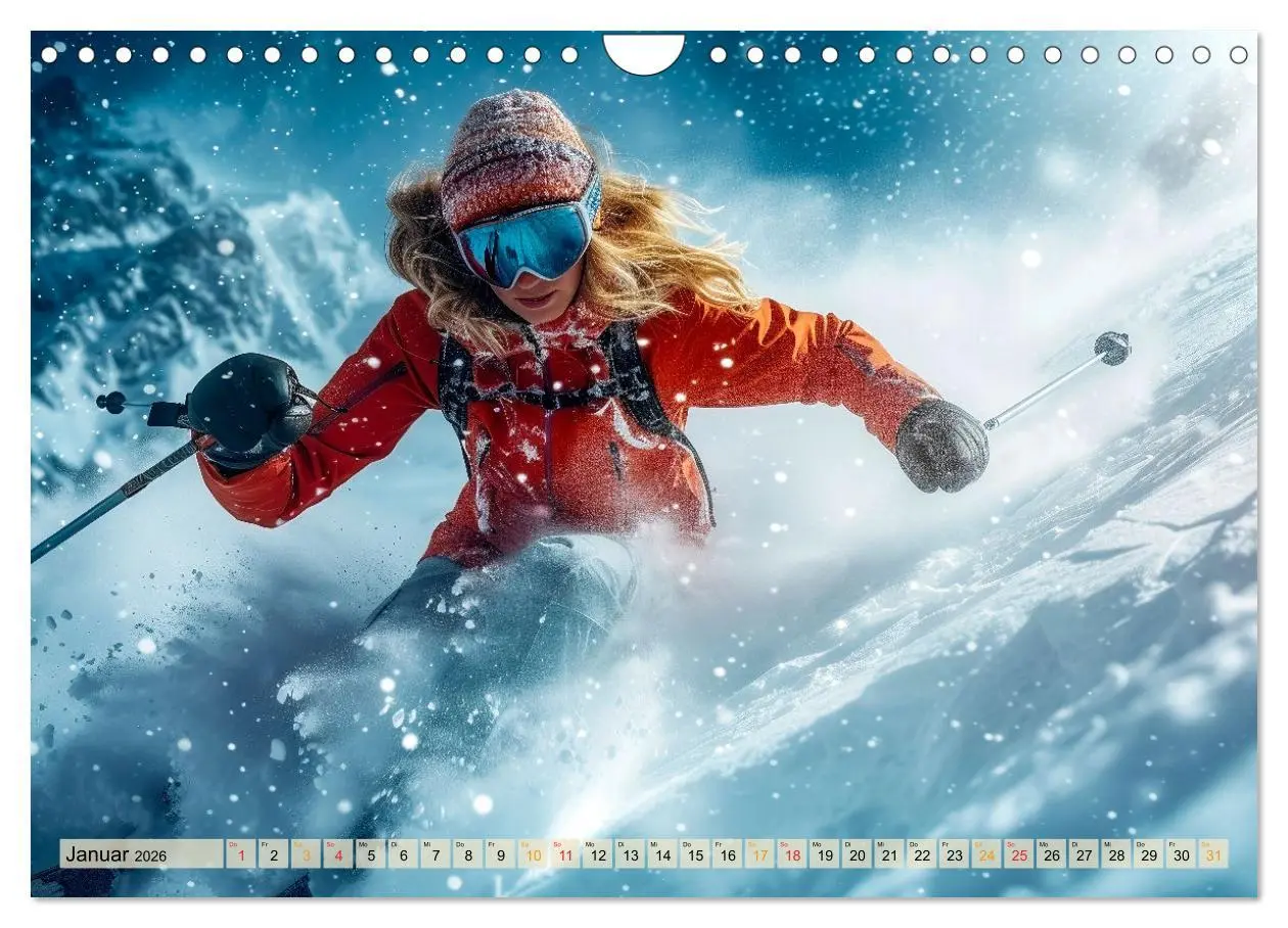 Bild: 9783457347287 | Skifahren - tolle Momente (Wandkalender 2026 DIN A4 quer), CALVENDO...