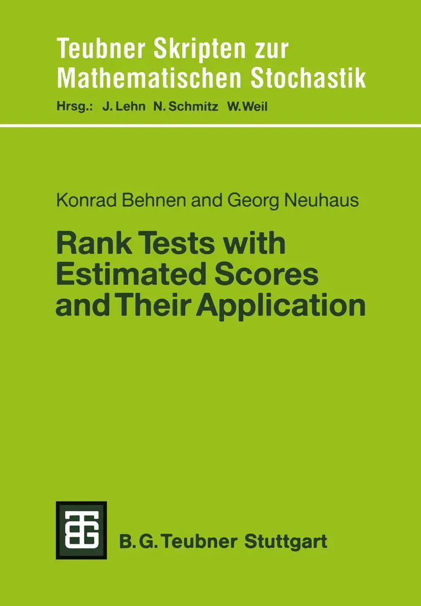 Cover: 9783519027287 | Rank Tests with Estimated Scores and Their Application | Georg Neuhaus