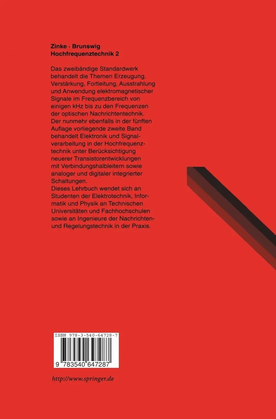 Rückseite: 9783540647287 | Hochfrequenztechnik | Elektronik und Signalverarbeitung | Buch | xx