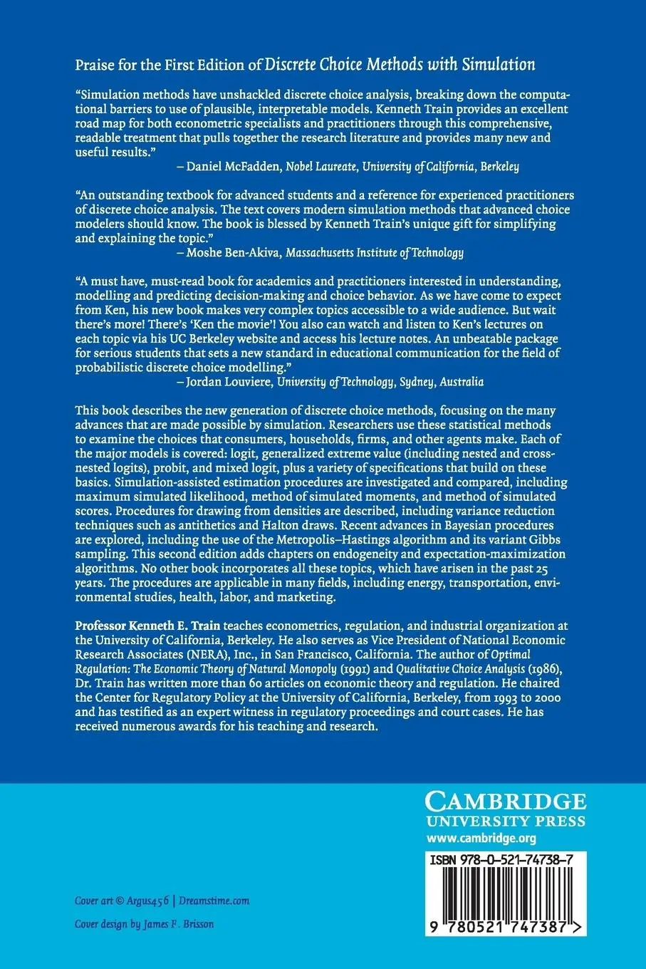 Rückseite: 9780521747387 | Discrete Choice Methods with Simulation | Kenneth E. Train | Buch