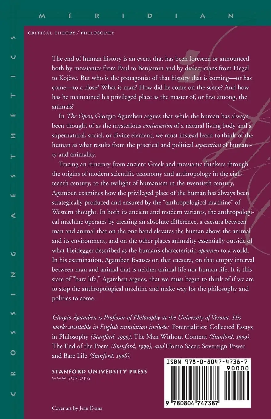 Rückseite: 9780804747387 | The Open | Man and Animal | Giorgio Agamben | Taschenbuch | Englisch