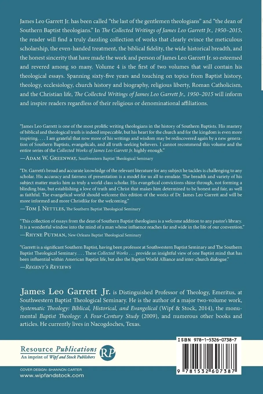 Rückseite: 9781532607387 | The Collected Writings of James Leo Garrett Jr., 1950-2015 | Garrett