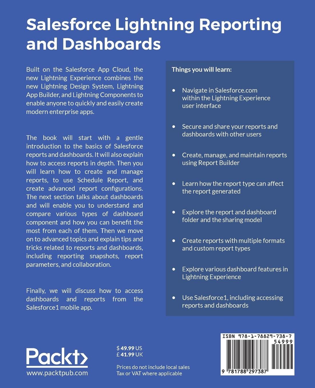 Rückseite: 9781788297387 | Salesforce Lightning Reporting and Dashboards | Johan Yu | Taschenbuch