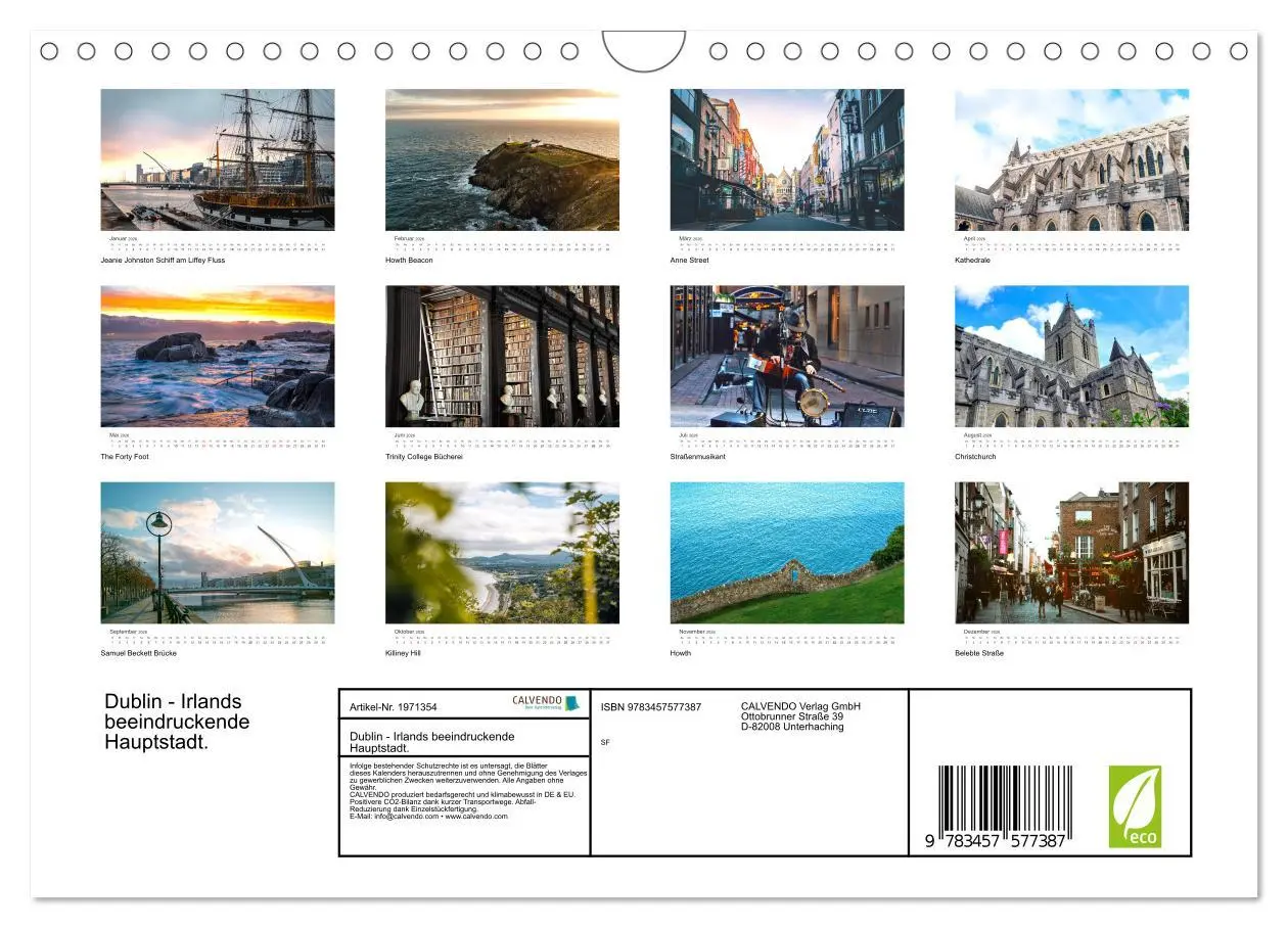 Bild: 9783457577387 | Dublin - Irlands beeindruckende Hauptstadt. (Wandkalender 2026 DIN...