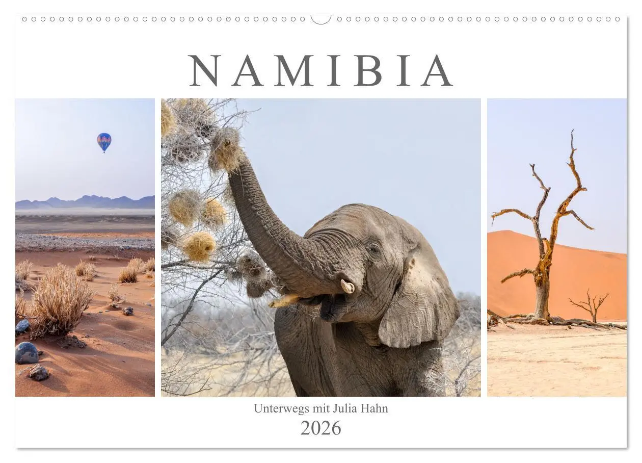 Cover: 9783457637487 | Namibia - unterwegs mit Julia Hahn (Wandkalender 2026 DIN A2 quer),...