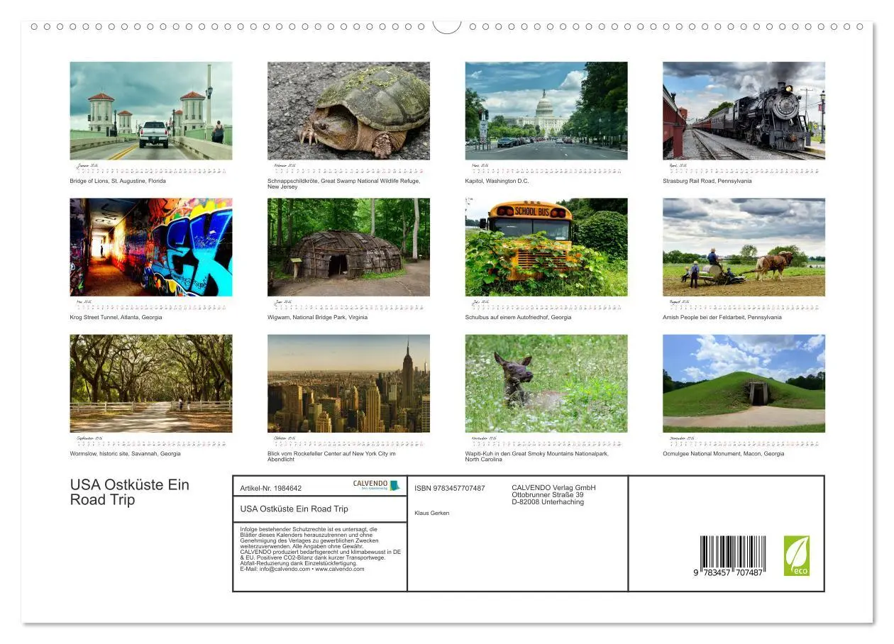 Bild: 9783457707487 | USA Ostküste Ein Road Trip (hochwertiger Premium Wandkalender 2026...