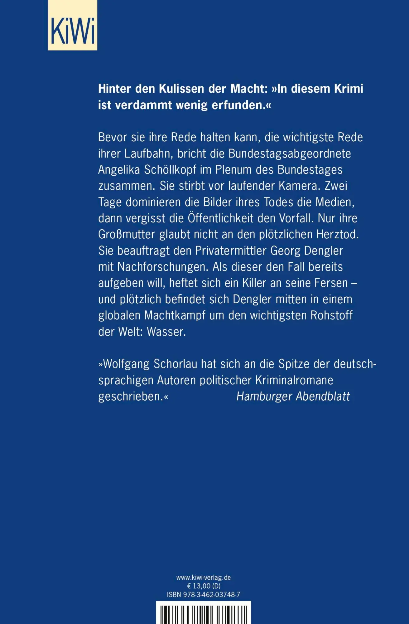 Rückseite: 9783462037487 | Fremde Wasser | Denglers dritter Fall | Wolfgang Schorlau | Buch