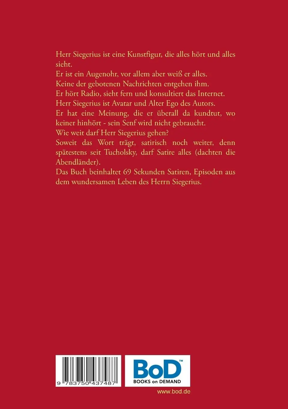 Rückseite: 9783750437487 | Die verborgenen Seiten des Herrn Siegerius | Heinrich Heini | Buch