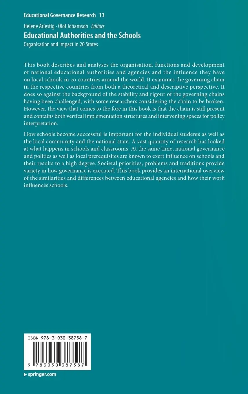 Rückseite: 9783030387587 | Educational Authorities and the Schools | Olof Johansson (u. a.)