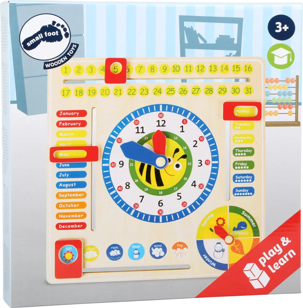 Cover: 4020972047687 | small foot Lerntafel Datum, Uhr- &amp; Jahreszeiten | In Buntverpackung