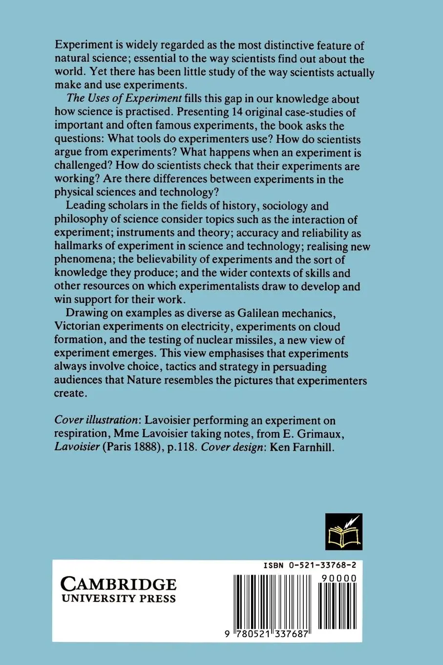 Rückseite: 9780521337687 | The Uses of Experiment | Studies in the Natural Sciences | Taschenbuch