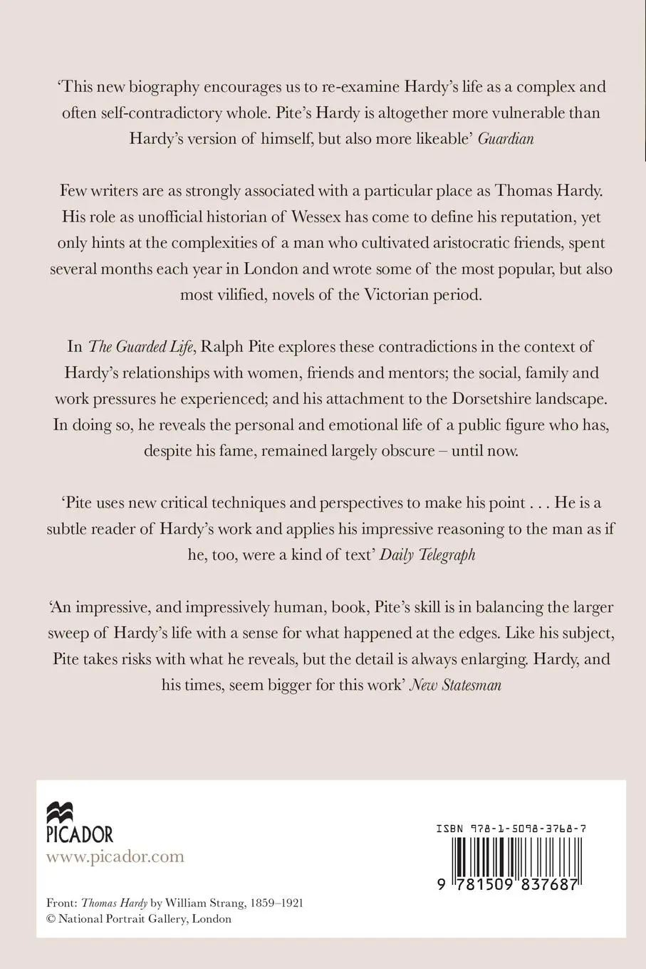 Rückseite: 9781509837687 | Thomas Hardy | The Guarded Life | Ralph Pite | Taschenbuch | Englisch