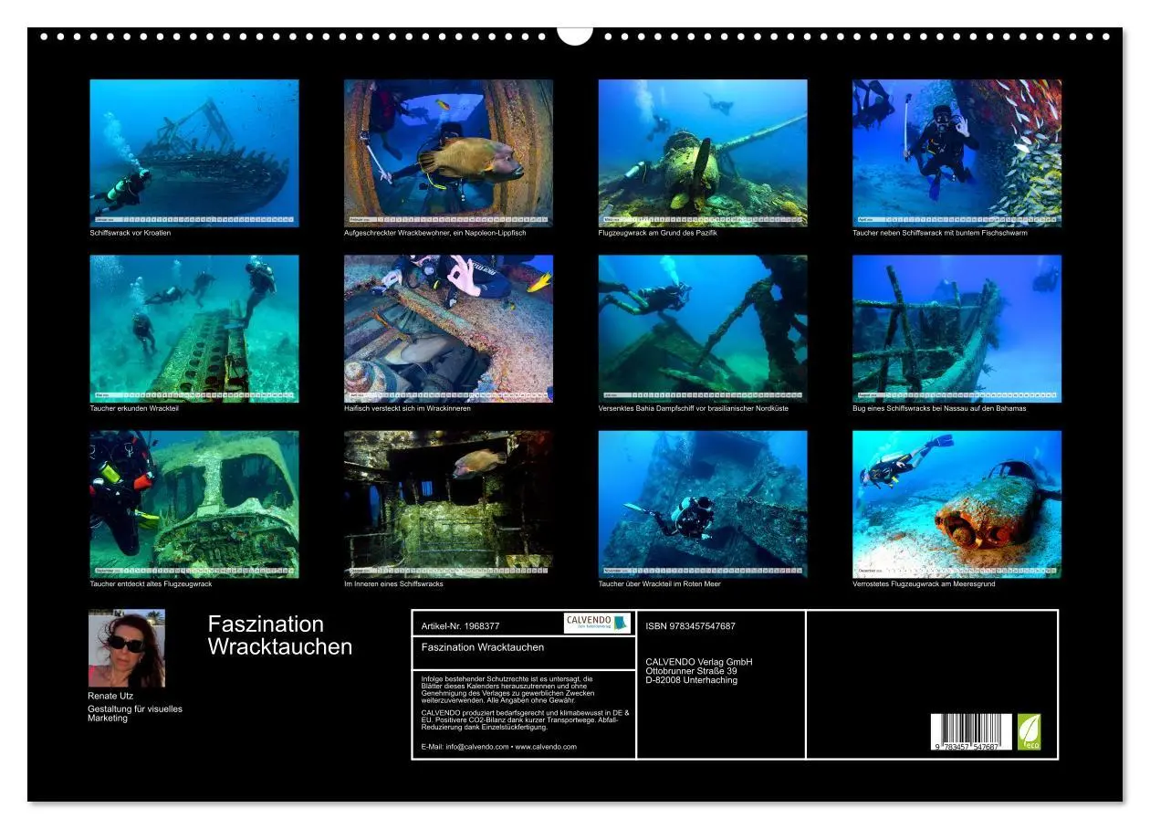 Bild: 9783457547687 | Faszination Wracktauchen (Wandkalender 2026 DIN A2 quer), CALVENDO...