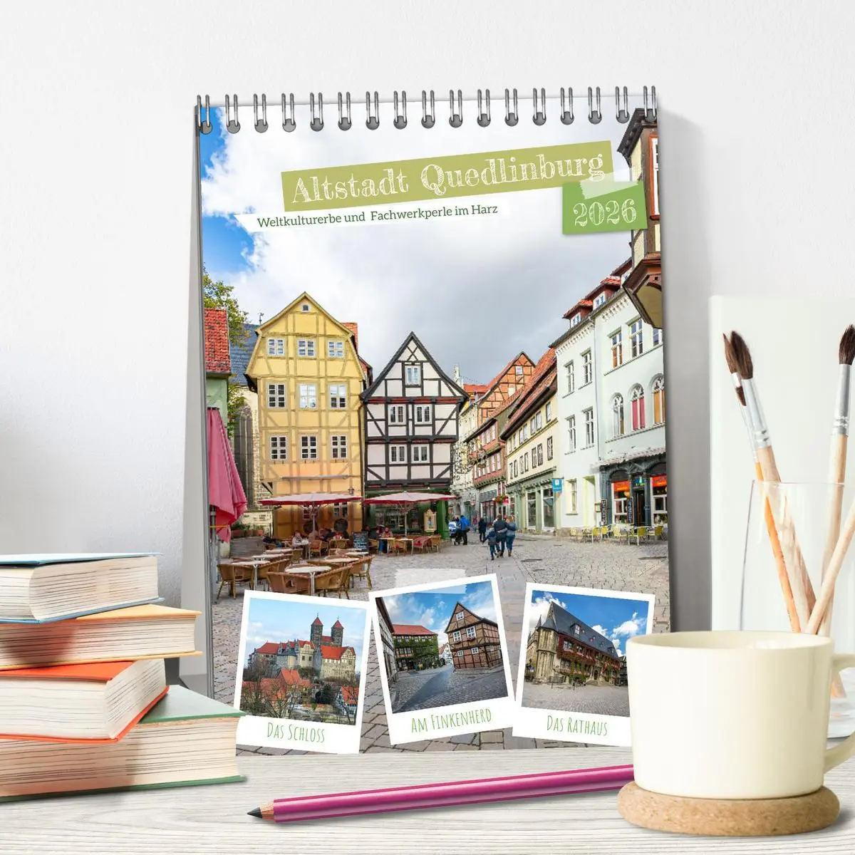 Bild: 9783516327687 | Altstadt Quedlinburg (Tischkalender 2026 DIN A5 hoch), CALVENDO...