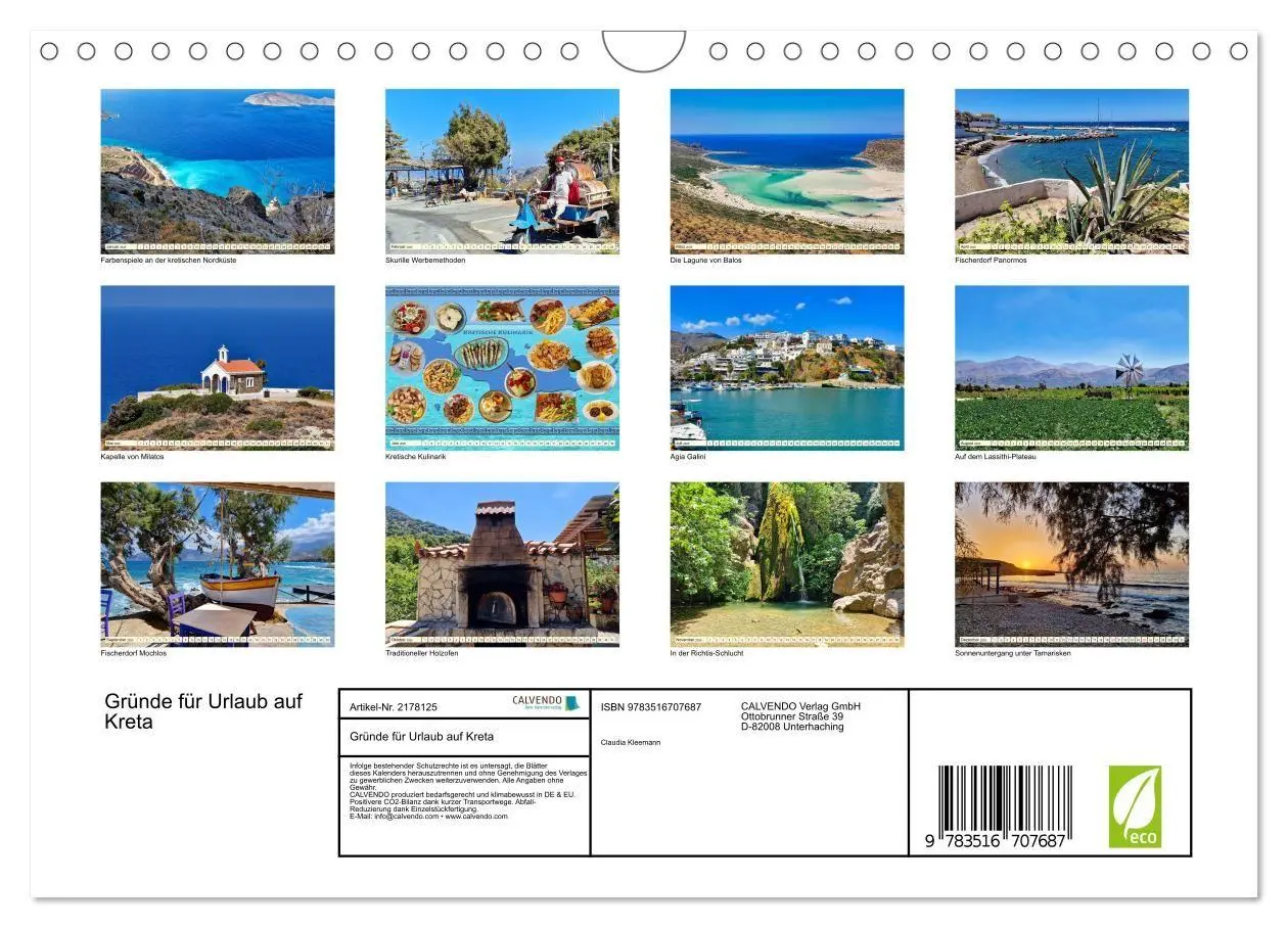 Bild: 9783516707687 | Gründe für Urlaub auf Kreta (Wandkalender 2026 DIN A4 quer),...