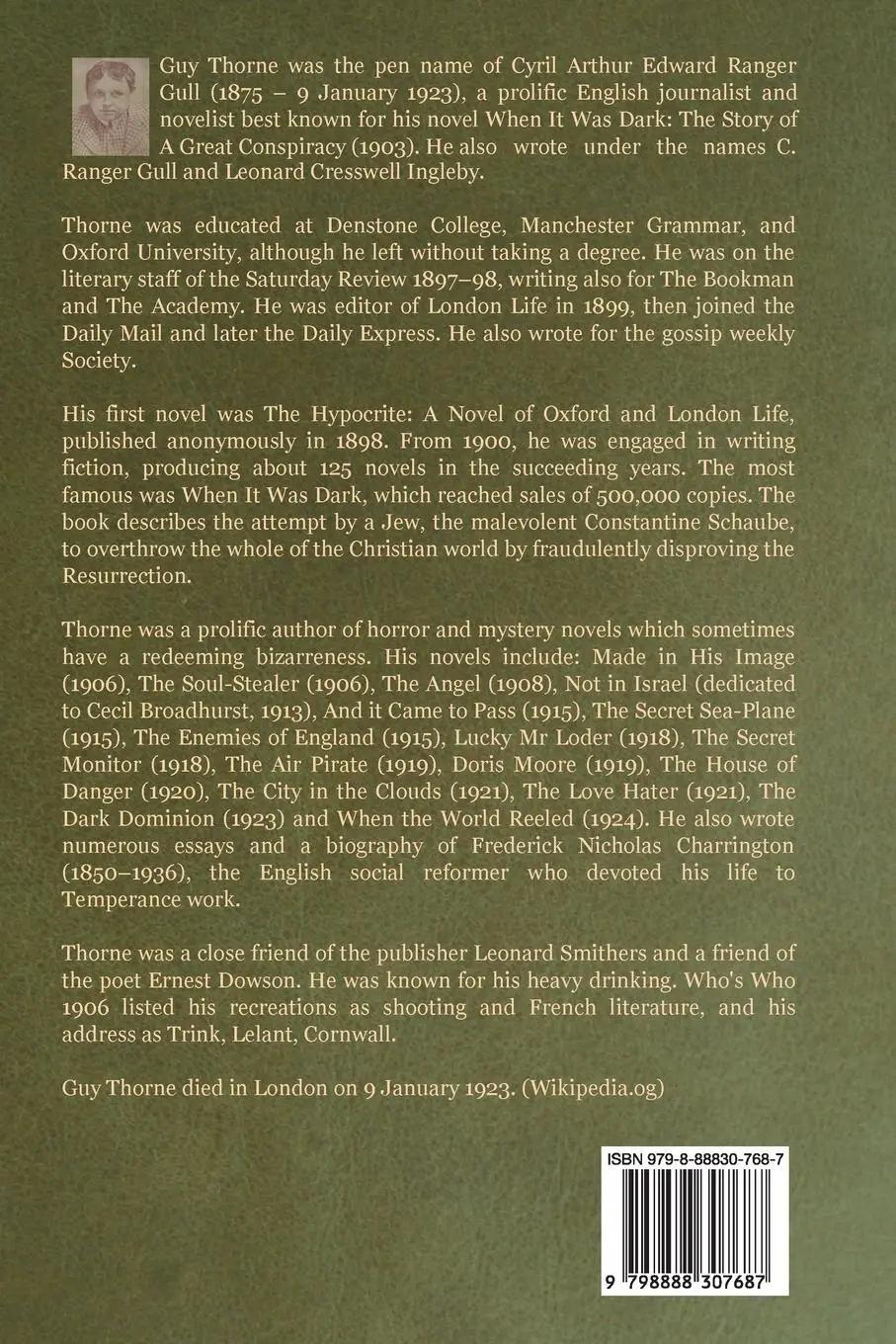 Rückseite: 9798888307687 | When It Was Dark | The Story of a Great Conspiracy Guy Thorne | Thorne