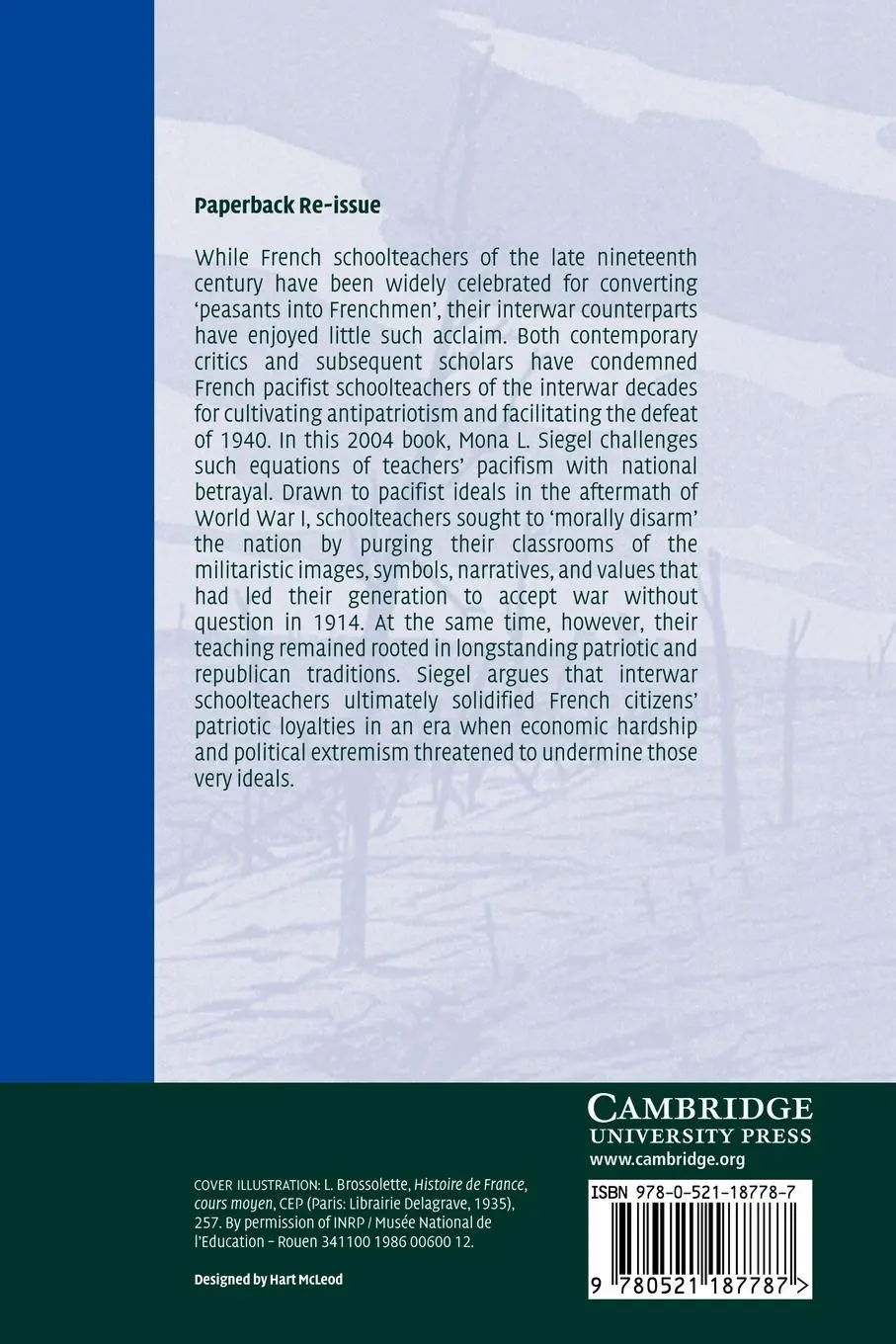 Rückseite: 9780521187787 | The Moral Disarmament of France | Mona L. Siegel | Taschenbuch | 2011
