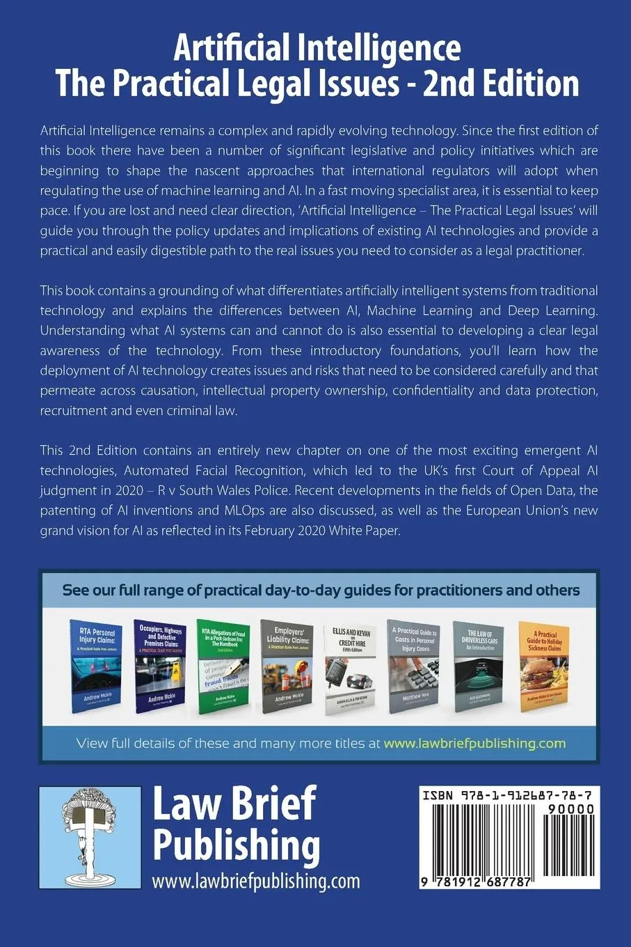 Rückseite: 9781912687787 | Artificial Intelligence - The Practical Legal Issues - 2nd Edition