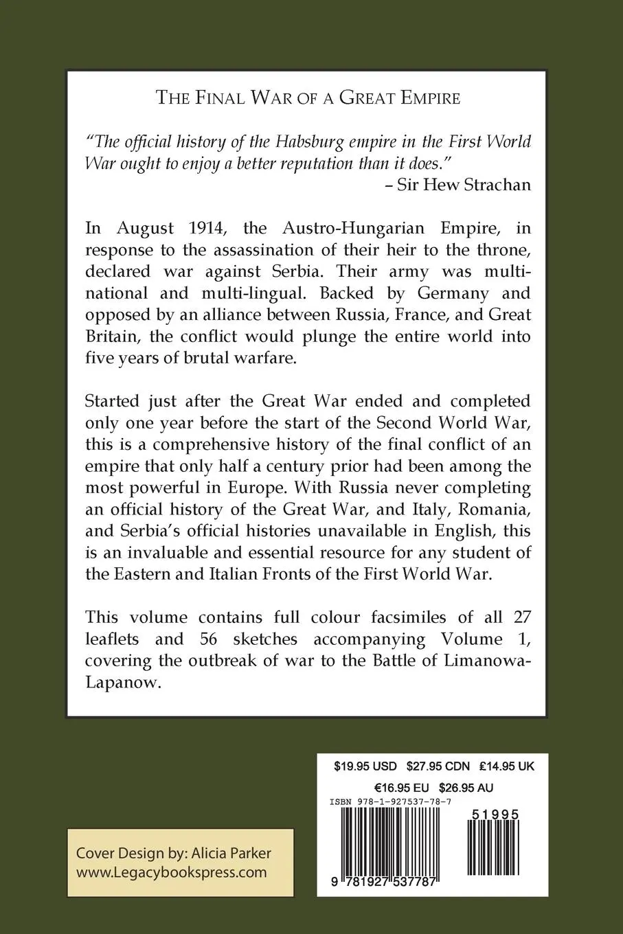 Rückseite: 9781927537787 | Austria-Hungary's Last War, 1914-1918 Vol 1 (1914) | Taschenbuch