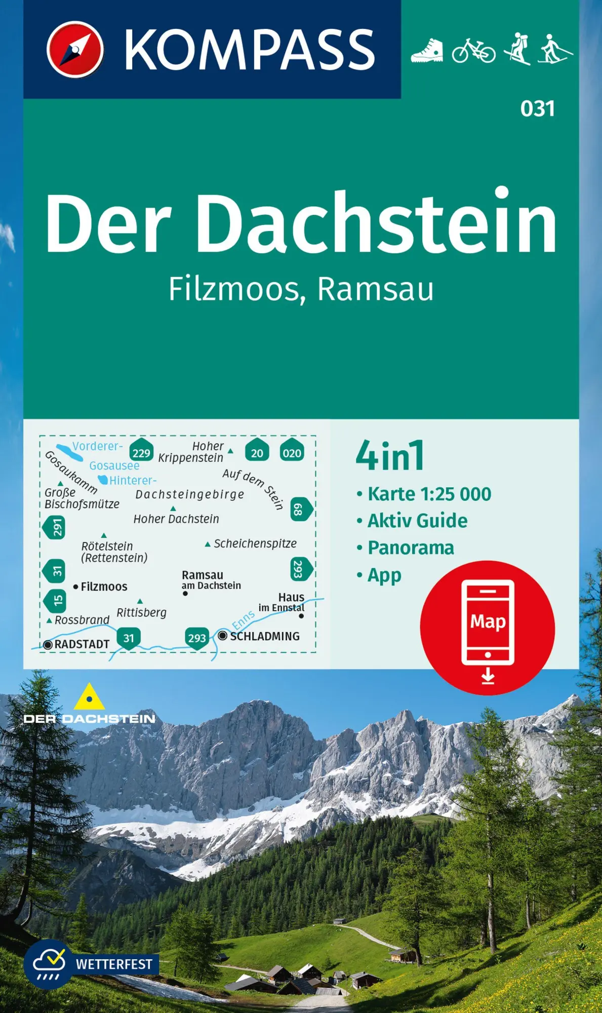 Cover: 9783991217787 | KOMPASS Wanderkarte 031 Der Dachstein, Ramsau, Filzmoos 1:25.000