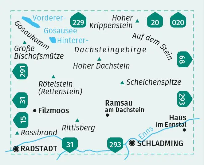Bild: 9783991217787 | KOMPASS Wanderkarte 031 Der Dachstein, Ramsau, Filzmoos 1:25.000