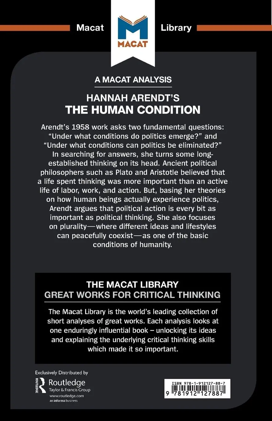 Rückseite: 9781912127887 | An Analysis of Hannah Arendt's The Human Condition | Saeidnia (u. a.)