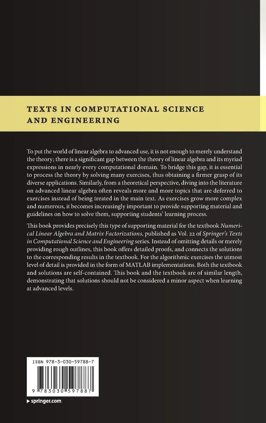 Rückseite: 9783030597887 | Exercises in Numerical Linear Algebra and Matrix Factorizations | Buch