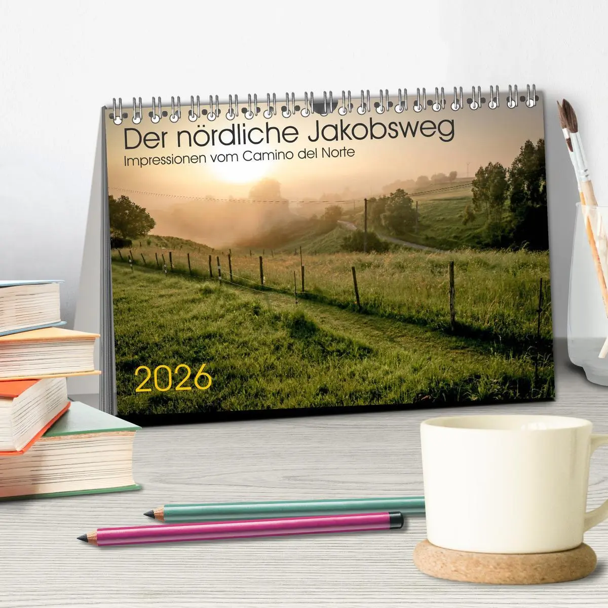 Bild: 9783457697887 | Der nördliche Jakobsweg (Tischkalender 2026 DIN A5 quer), CALVENDO...